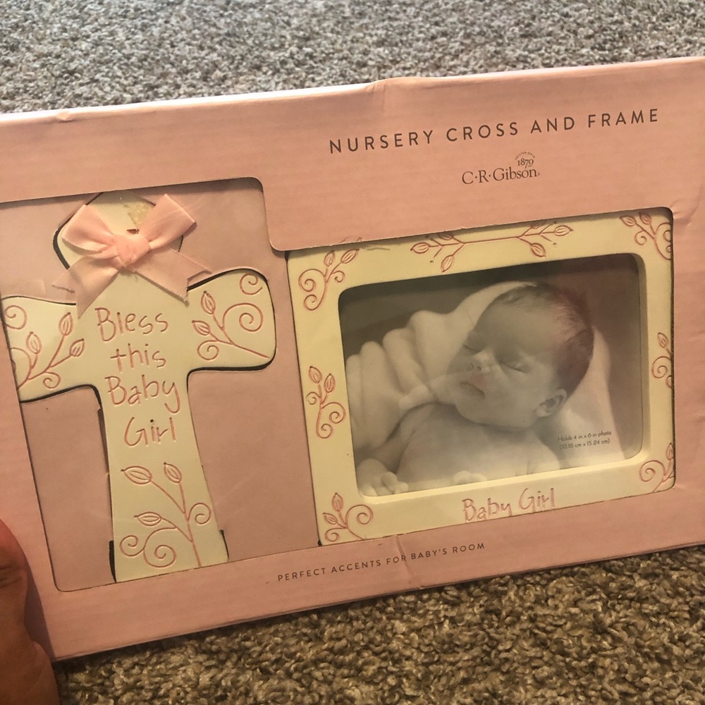 Bless this baby girl frame set